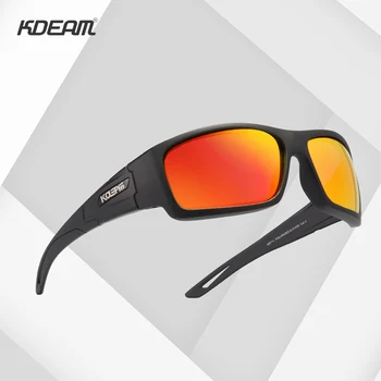 KDEAM Lahka Teža Šport sončna Očala za Moške Poalrized blagovno Znamko Design Ogledalo UV400 Objektiv Varnost Zaščitna sončna Očala Z Box