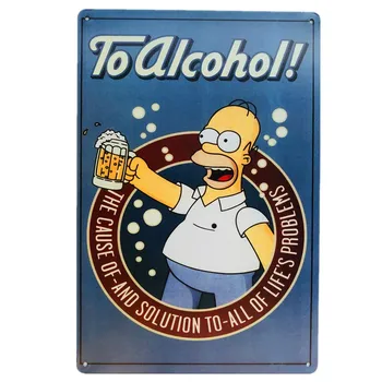 Kovinski Tin Znaki, Da Alkohol Plošča Stenski Plakat, Letnik Ploščo Doma Dekor Pivo Bar Dekoracijo Kovinskih Plakat Objave Kovinske Plošče