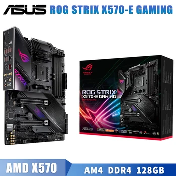 Stojalo AM4 Asus ROG STRIX X570-E GAMING Motherboard DDR4 128GB PCI-E 4.0 CrossFireX Display Port, Desktop X570 Placa-Mãe AM4 ATX