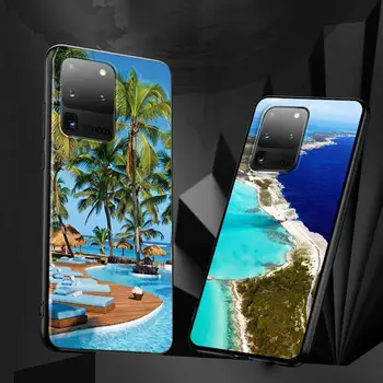 Poletni Plaži sončni Zahod Na Morju za Samsung S20 FE Ultra Plus A91 A81 A71 A51 A41 A31 A21S A11 A72 A52 A42 A12 A32 A02S Primeru Telefon