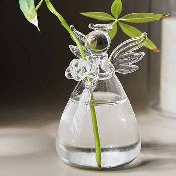 Visoko Borosilicate Steklena Vaza Angel Cvet Rastlin Prozorni Steklenici Dnevna Soba Dekoracijo Posušen Cvet Dekoracijo Naprave