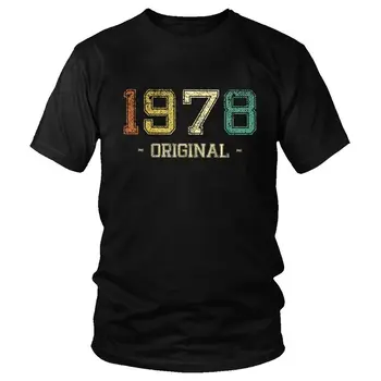 Vintage Rojen Leta 1978 T-shirt Moški Novost T Majica Kratek Rokav, Bombaž 43nd 43 Let, Darilo za Rojstni dan Tshirt Edinstveno Tee Vrh