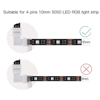 10 mm 4 Pin L Oblike Led Rgb Priključek za Priklop Kotu pod pravim Kotom 10 mm 5050 2835/3528 RGB LED Trak Svetlobe