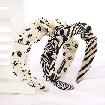 Cvet Leopard Zebra Print Scrunchies Hairband Glavo za Ženske, Dekleta, Lase Pribor