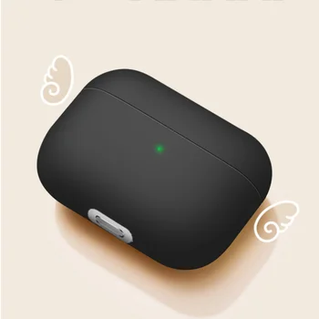 Silikonski Pokrov Primeru za Apple Airpods Pro Zaščitna Bluetooth Brezžične Slušalke Cover za Apple Air Stroki Pro3 Črno Ohišje