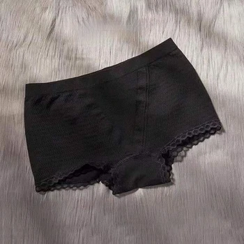 Udobno bombaž mednožje dihanje ženske midwaist seksi spodnje anti-lahka varnost spodnje hlače ženske spodnje perilo