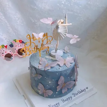 Metulj Torto Toppers Happy Birthday Cake Toppers, Ročno Pobarvan Poroko, Rojstni Dan Torta Dekoracijo Stranka, Pecilni Dobave