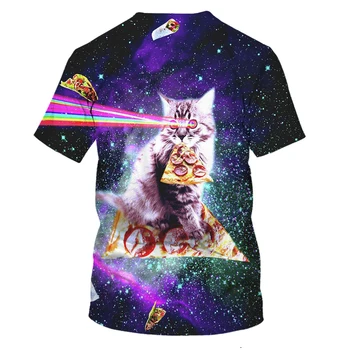 2020 novi Galaxy prostor unisex 3D T-shirt Strele mačka smešno majico T-shirt kratek rokav poletje majica