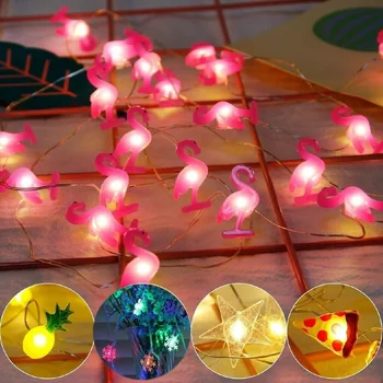 20 LED 2m Niz Luči Flamingo Ananas Zvezde Lubenica Obliko LED Lučka za Havaji Poroka, Rojstni dan Otroci Soba Dekoracijo