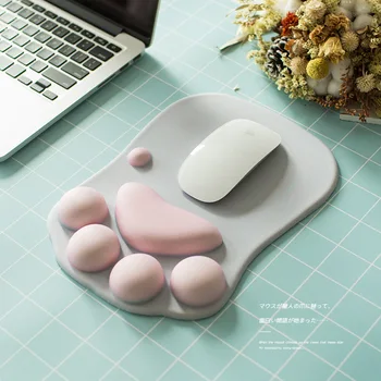 3D Miška Ploščica Mehki Silikonski Luštna Mačka Tačka Miško Mat spominske Pene Zapestje Počiva Desk Blazine Mousepad Za Prenosni Računalnik Mousepad