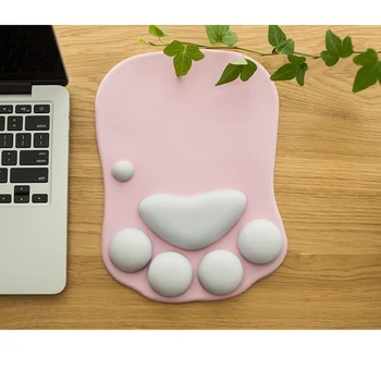 3D Miška Ploščica Mehki Silikonski Luštna Mačka Tačka Miško Mat spominske Pene Zapestje Počiva Desk Blazine Mousepad Za Prenosni Računalnik Mousepad