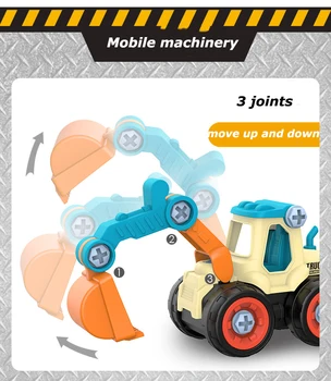 Montessori Izobraževanje Igrača Matica Demontaža Nakladanje Razkladanje Inženiring Tovornjak Kopač Buldožer Otrok Vijak Ustvarjalno Orodje Avto