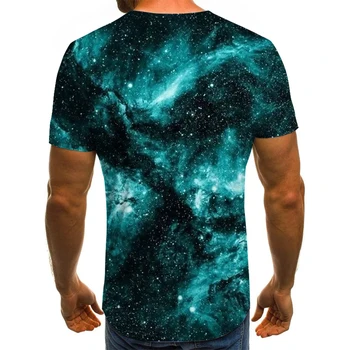 2020 nova moda, moška T-shirt zvezdno nebo, vrhovi 3D tiskanih kratek rokav poletje krog vratu majica trendy ulične