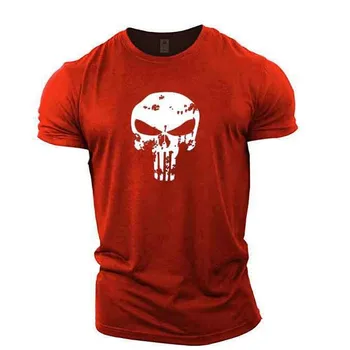 3D Tiskanje Moški Fitnes Mišic Šport Vrhovi Tee Punisher Priložnostne Šport Kratek Rokav Poletje Novo Ohlapno T-shirt