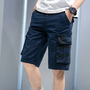 Moške kratke Hlače Prikrivanje Sredini Hlače delovna oblačila Hlače Priložnostne Moške Hlače Modne Trendovske blagovne Znamke Poletje Hong Kong Slog Ohlapne Hlače