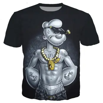 2021 neo-klasični Popeye serije T-srajce za moške in ženske 3D tiskanje novost modni T-majice hip-hop street kratka sleeved ca