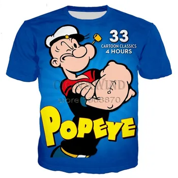 2021 neo-klasični Popeye serije T-srajce za moške in ženske 3D tiskanje novost modni T-majice hip-hop street kratka sleeved ca