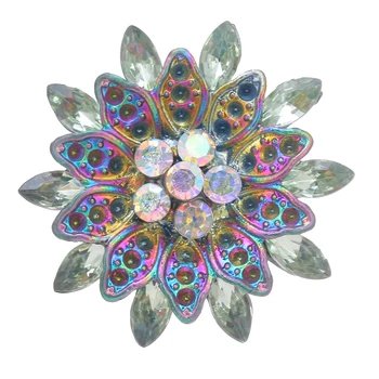Kristalni cvet 18 mm Kovinski gumb snap nakit DIY zapestnica KC8409