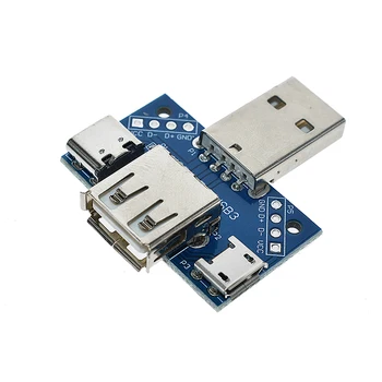USB Glavo, stikalna plošča, USB Moški Konektor Tip-c Mikro Ženski USB 2.54-4P prenos test odbor USB adapter ploščo XY-USB4