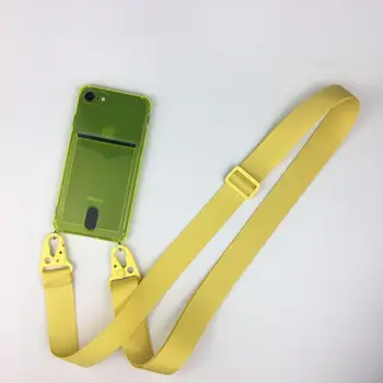 Crossbody Fluorescentne Barve Denarnica Vstavite Kartico Ogrlica Niz Primeru Telefon Z Paščka za iphone 11 Pro Xs Max xr x 6 7 8 Plus