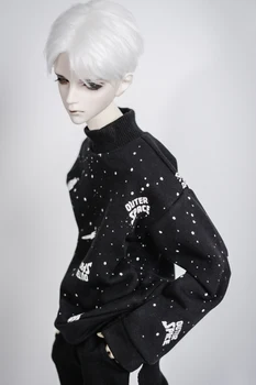 BJD lutka obleka je primerna za 1/3 1/4 MSD velikost s črnimi prostor hoodie (T-shirt lutka dodatki