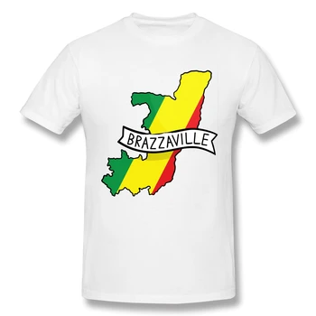 Kongo Brazzaville Zastavo Moške Osnovne Kratek Rokav T-Shirt Smešno R300 Vrh tee ZDA Velikost