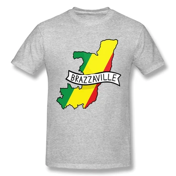 Kongo Brazzaville Zastavo Moške Osnovne Kratek Rokav T-Shirt Smešno R300 Vrh tee ZDA Velikost