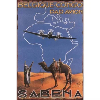 Kamele Sabena Retro tin prijavite se nostalgično ornament kovinski plakat garaža art deco bar cafe, trgovina