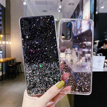 Luksuzni Diamond Bling Star Bleščice Primeru Telefon Za Samsung Galaxy A7 2018 A70 A50 A40 A20e A50S A30S A30 A20 A10 Mehko Zadnji Pokrovček