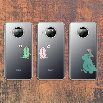 Srčkan Cartoon Živali Dinozaver Nekaj Telefon Primeru Pregleden za Xiaomi Redmi opomba 10 t 8 9 pro lite 11