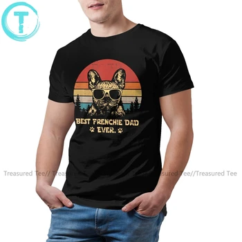 Francoski Buldog T Shirt Letnik francoski Buldog Najboljše Frenchie Oče T-5x Majica Kratek Rokav Tee Majica Bombaž Tshirt