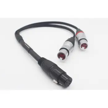 4 Pin XLR Ženski Dvojni 3 Pin XLR Ženski Silver Plated Audio Slušalke Kabel 1 FT 0,3 M Ženski Ženski