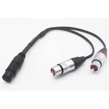 4 Pin XLR Ženski Dvojni 3 Pin XLR Ženski Silver Plated Audio Slušalke Kabel 1 FT 0,3 M Ženski Ženski