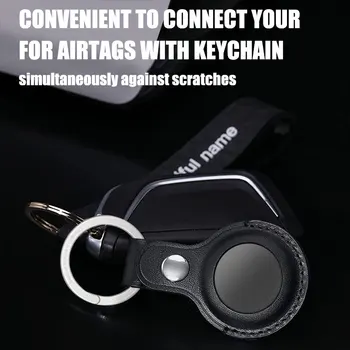 Usnje, Usnjeni Zaščitni Rokav Za Airtag Primeru Tracker Lokacijo Protector Za Apple Airtags Finder Keychain Imetnik Smart Opremo