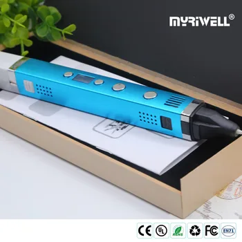 Visoko kakovostni myriwell 3d pero RP100C kovinsko lupino 3 d pero PCL ABS PLA 3 načini,USB napajanje ,varno 3D tiskanje pero,najboljše darilo