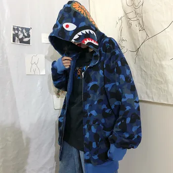 Hoodies Ulične Hip Hop Ženske Japonski Shark Prikrivanje, Puloverji Jopice, Ženski Dekle Zgodaj Jeseni Harajuku Nekaj Oblačil