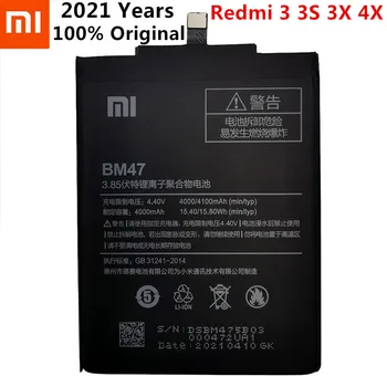 2021 Nove Prvotne BM47 Polno Zmogljivostjo 4000 mah Baterija Za Xiaomi Redmi 3 3 3X Xiao mi Hongmi Redmi 4x Zamenjava Baterij