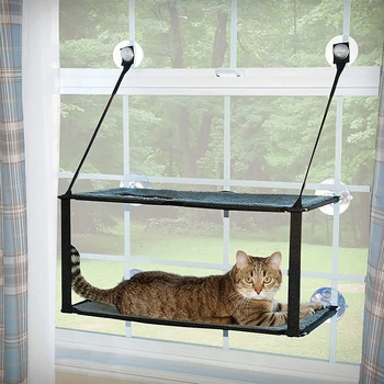 Mačka Posteljo Pet balkon Okno Ostriž Dvojne Plasti Sončni Sedež nepremočljiva tkanine viseči mreži, Hišne živali, Obešanje spanje Postelja za Sončenje Siva