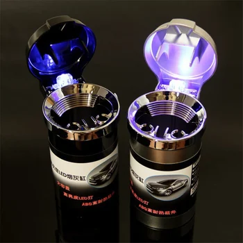 LED Prenosni Avto za Cigarete Pepelnik Pokal Svetlobna Brezdimni Avtomobilske Notranjosti, Univerzalna Velikost