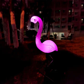 Novo Sončno Energijo Srčkan Flamingo Led Niz Vila Lučka Flamingo Prostem Vrt Ograje Teras Božič Garland Luči