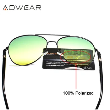 AOWEAR Letalstva Dan Nočno Vizijo Očala Moških Polarizirana, Rumena, Zelena Voznik Očala za Dan in Noč Vožnje Očala Sunglass