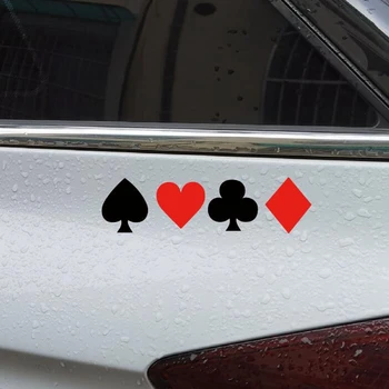 Pokrov Praske Avtomobilskih Reflektivni Nepremočljiva Avto Nalepke Poker Nalepke za Zadnje Vetrobransko steklo Avtomobila Organ motorno kolo 20cmx5cm