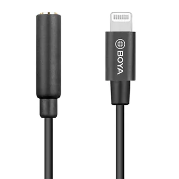 BOYA S-K8 Avdio Kabel 3,5 mm TRS Ženski Lighning za iPhone, iPad in iPod Touch Selfpowered Kamera Mikrofon Dodatki
