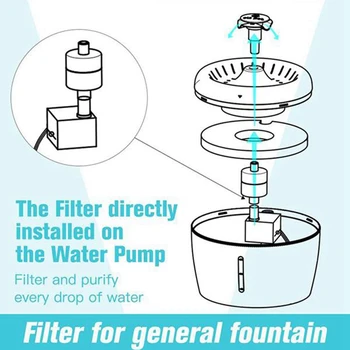 4Pcs Mačka Vodnjak Filter Pes Pitne Razpršilnik Filter, ki Teče pitna Voda/Zanke Filter Samodejni