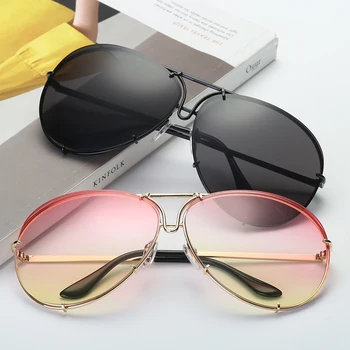 2021 Nov Modni Pilotni sončna Očala Ženske Prevelik Luksuz sončna Očala Za Žensko Kul Ogledalo Letnik Lady Gradient Odtenki UV400
