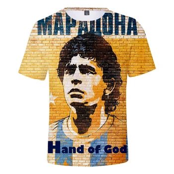 2021 Poletje Božjo Roko Maradona T-shirt za Moške Ulica Posadke Vratu Oblačila Dihanje 3D Harajuku T-shirt Prevelik Majica Vrh