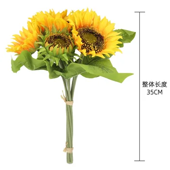 Visoka Kakovost 35 cm Dia 13cm 1 Snop Sonce Šopek rož Svile Cvet Umetne Rože Domov Dekoracijo Izložbe Zaslon