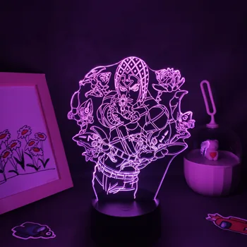 JoJos Bizarna Avantura Anime Slika 3D Led Svetilke Manga RGB Nočne Luči Rojstni dan Pisane Darila Za Prijatelje Spalnica Namizni Dekor
