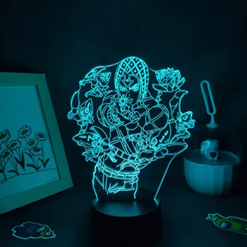 JoJos Bizarna Avantura Anime Slika 3D Led Svetilke Manga RGB Nočne Luči Rojstni dan Pisane Darila Za Prijatelje Spalnica Namizni Dekor