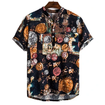 Novost Tie Dye Moških Srajc Poletje Plaža Ulične Vrhovi Moda 2021 Harajuku Oblačila Moški Hawaiian Vacation Bluzo Dropship